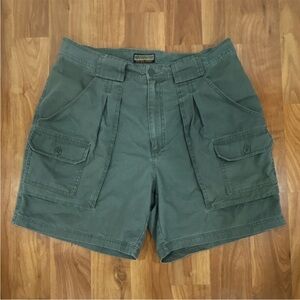 Geographic Men's Green Cotton Cargo Shorts Camping Hiking Size 34